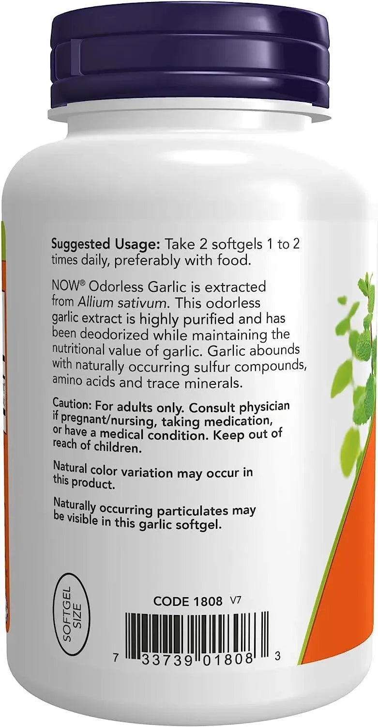 NOW SUPPLEMENTS - NOW Supplements Odorless Garlic Extract 250 Capsulas Blandas - The Red Vitamin MX - Suplementos Alimenticios - {{ shop.shopifyCountryName }}