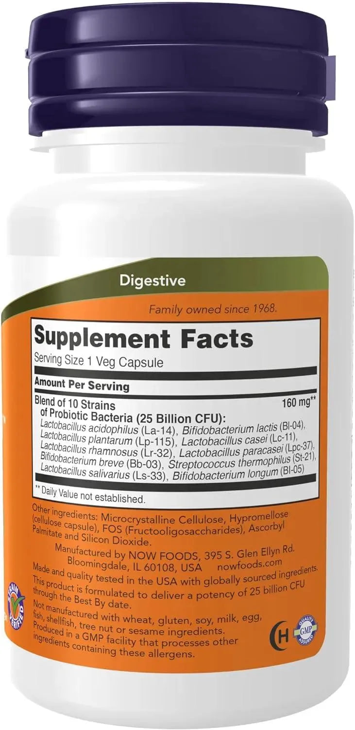 NOW SUPPLEMENTS - NOW Supplements Probiotic-10 25 Billion with 10 Probiotic Strains 30 Capsulas - The Red Vitamin MX - Suplementos Alimenticios - {{ shop.shopifyCountryName }}