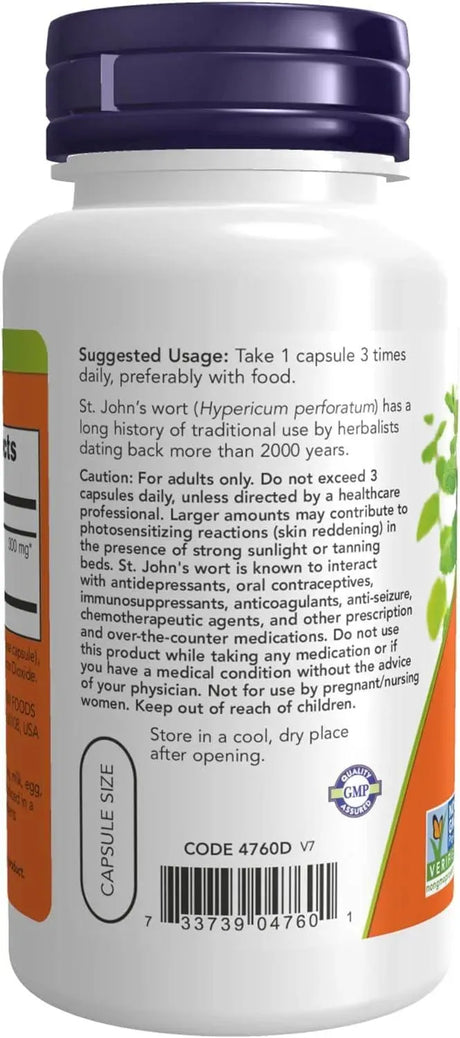 NOW SUPPLEMENTS - NOW Supplements St. John's Wort 100 Capsulas - The Red Vitamin MX - Suplementos Alimenticios - {{ shop.shopifyCountryName }}