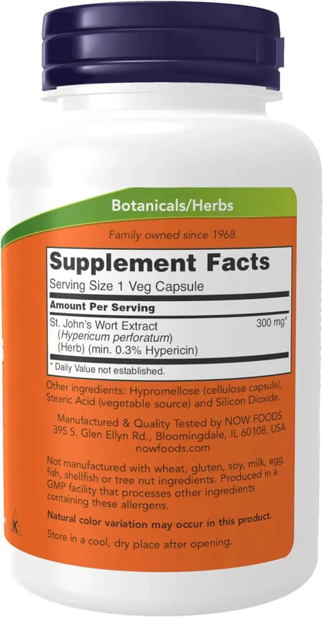 NOW SUPPLEMENTS - NOW Supplements St. John's Wort 300Mg. 250 Capsulas - The Red Vitamin MX - Suplementos Alimenticios - {{ shop.shopifyCountryName }}