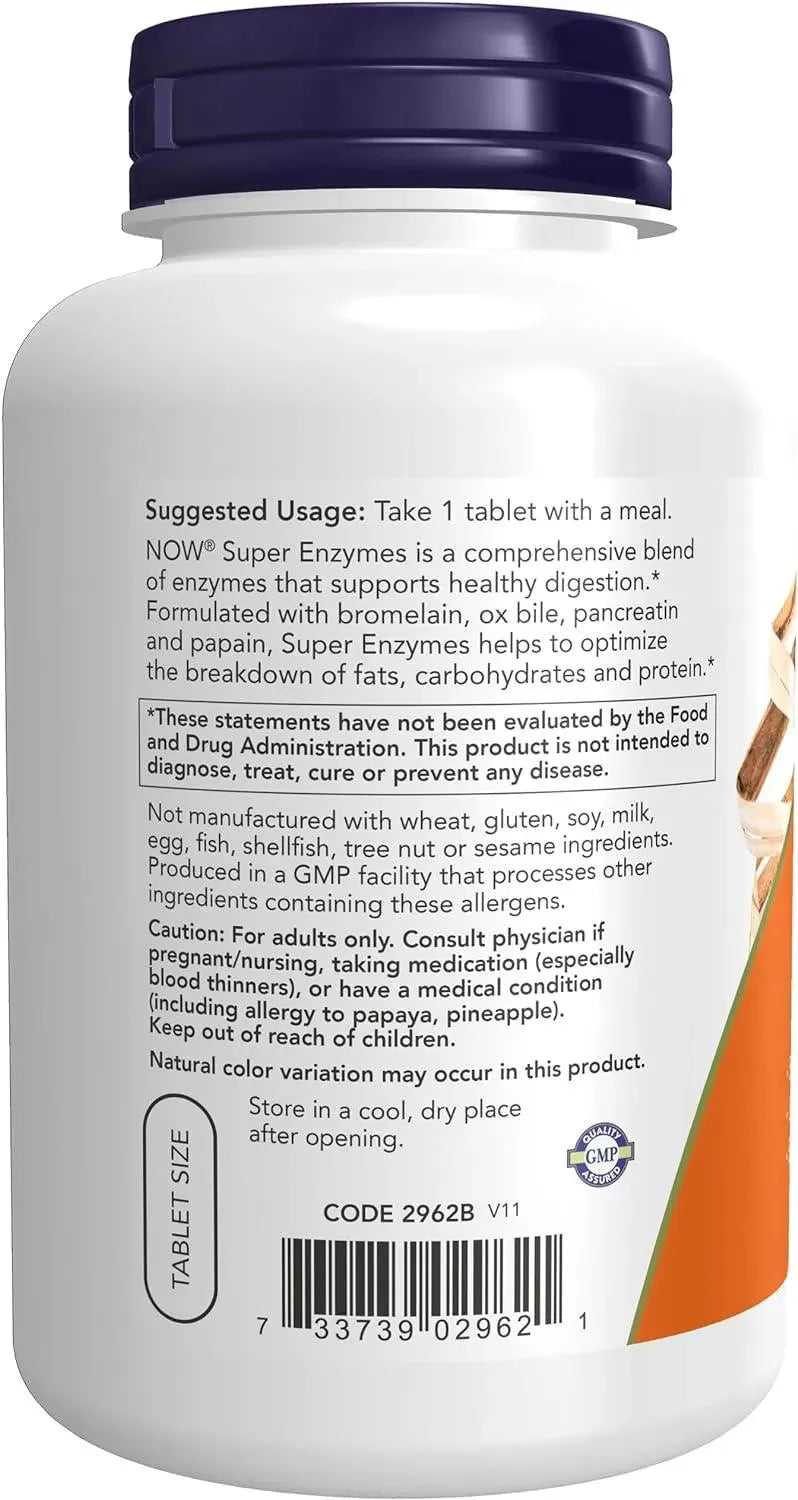 NOW SUPPLEMENTS - NOW Supplements Super Enzymes 180 Tabletas - The Red Vitamin MX - Suplementos Alimenticios - {{ shop.shopifyCountryName }}