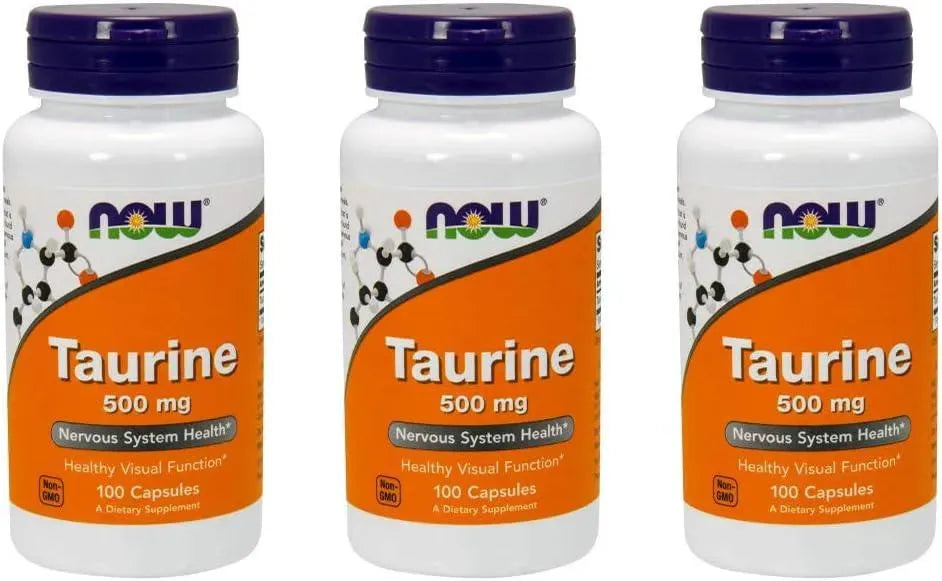 NOW SUPPLEMENTS - NOW Supplements Taurine 500Mg. 100 Capsulas 3 Pack - The Red Vitamin MX - Suplementos Alimenticios - {{ shop.shopifyCountryName }}