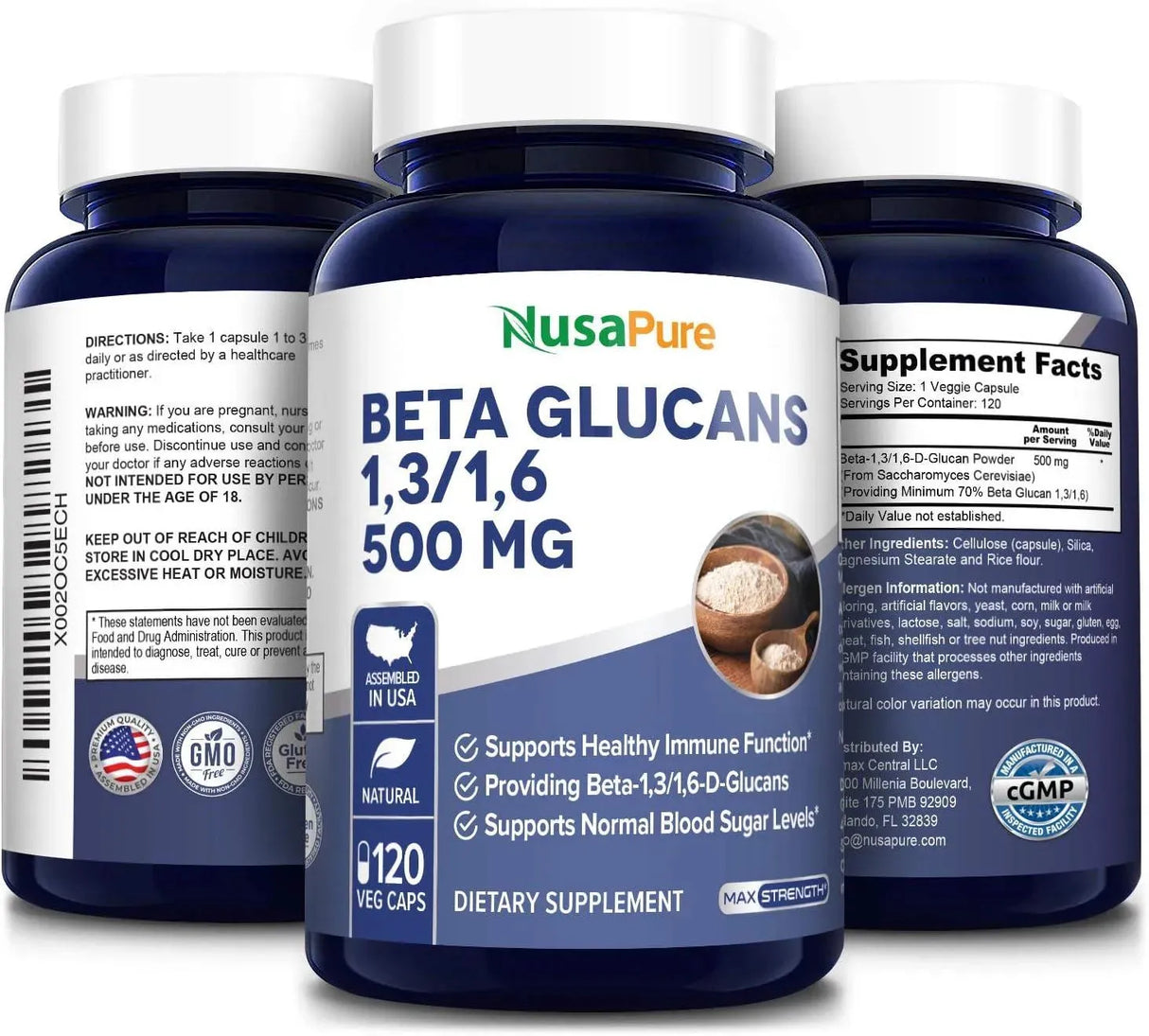 NUSAPURE - NusaPure Beta Glucans 500Mg. 120 Capsulas - The Red Vitamin MX - Suplementos Alimenticios - {{ shop.shopifyCountryName }}