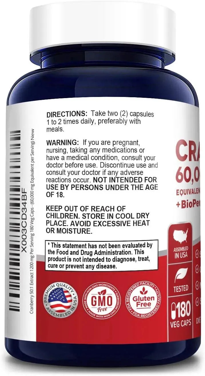 NUSAPURE - NusaPure Cranberry 60,000Mg. 180 Capsulas - The Red Vitamin MX - Suplementos Alimenticios - {{ shop.shopifyCountryName }}