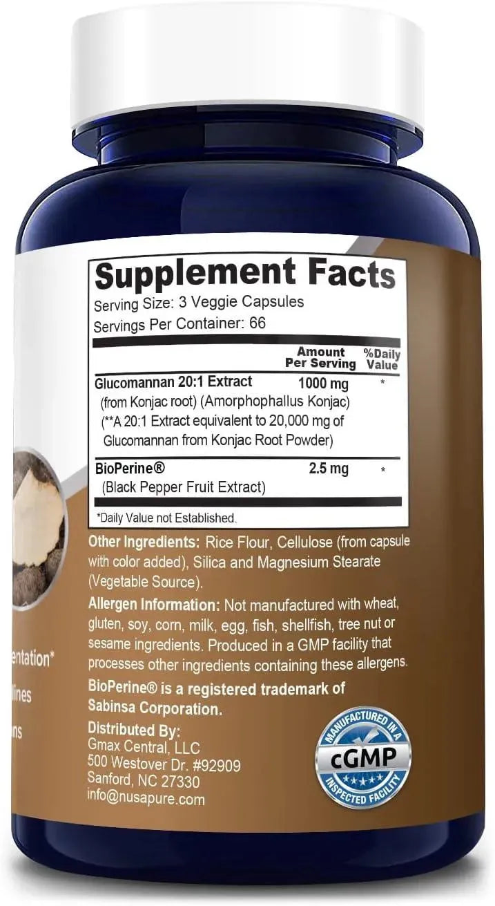 NUSAPURE - NusaPure Glucomannan 20,000Mg. 200 Capsulas - The Red Vitamin MX - Suplementos Alimenticios - {{ shop.shopifyCountryName }}