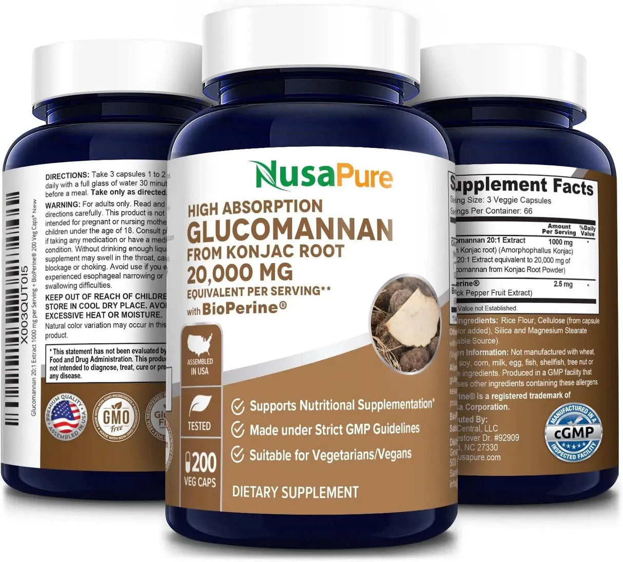 NUSAPURE - NusaPure Glucomannan 20,000Mg. 200 Capsulas - The Red Vitamin MX - Suplementos Alimenticios - {{ shop.shopifyCountryName }}