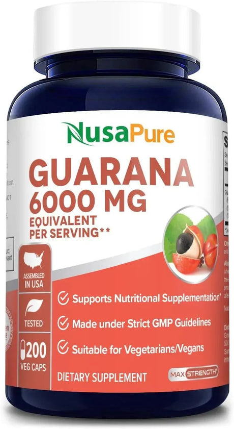 NUSAPURE - NusaPure Guarana Extract 6000Mg. 200 Capsulas - The Red Vitamin MX - Suplementos Alimenticios - {{ shop.shopifyCountryName }}