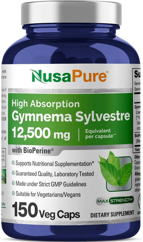 NUSAPURE - NusaPure Gymnema Sylvestre 12500Mg. 150 Capsulas - The Red Vitamin MX - Suplementos Alimenticios - {{ shop.shopifyCountryName }}