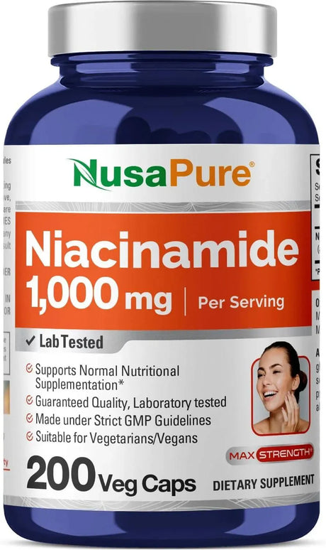 NUSAPURE - NusaPure Niacinamide 1000Mg. 200 Capsulas - The Red Vitamin MX - Suplementos Alimenticios - {{ shop.shopifyCountryName }}