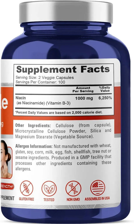 NUSAPURE - NusaPure Niacinamide 1000Mg. 200 Capsulas - The Red Vitamin MX - Suplementos Alimenticios - {{ shop.shopifyCountryName }}