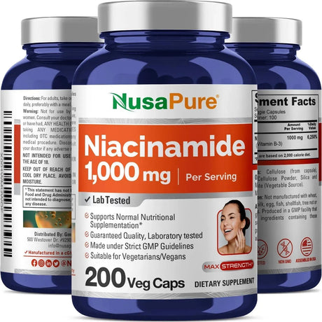 NUSAPURE - NusaPure Niacinamide 1000Mg. 200 Capsulas - The Red Vitamin MX - Suplementos Alimenticios - {{ shop.shopifyCountryName }}
