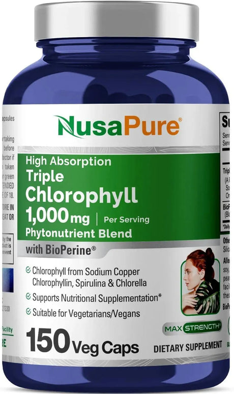 NUSAPURE - NusaPure Triple Chlorophyll Complex 1000Mg. 150 Capsulas - The Red Vitamin MX - Suplementos Alimenticios - {{ shop.shopifyCountryName }}
