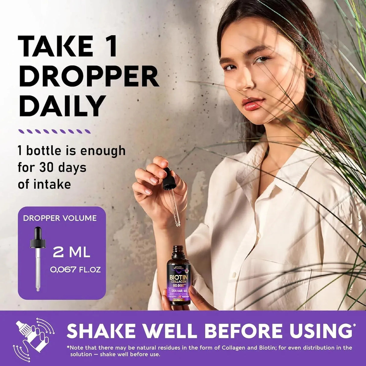 NUTRA HARMONY - Nutra Harmony Liquid Biotin & Collagen Vitamins for Hair 60Ml. 2 Pack - The Red Vitamin MX - Suplementos Alimenticios - {{ shop.shopifyCountryName }}