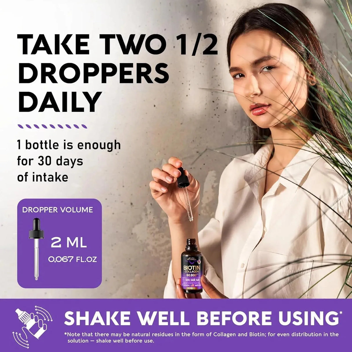 NUTRA HARMONY - Nutra Harmony Liquid Biotin & Collagen Vitamins for Hair 60Ml. - The Red Vitamin MX - Suplementos Alimenticios - {{ shop.shopifyCountryName }}