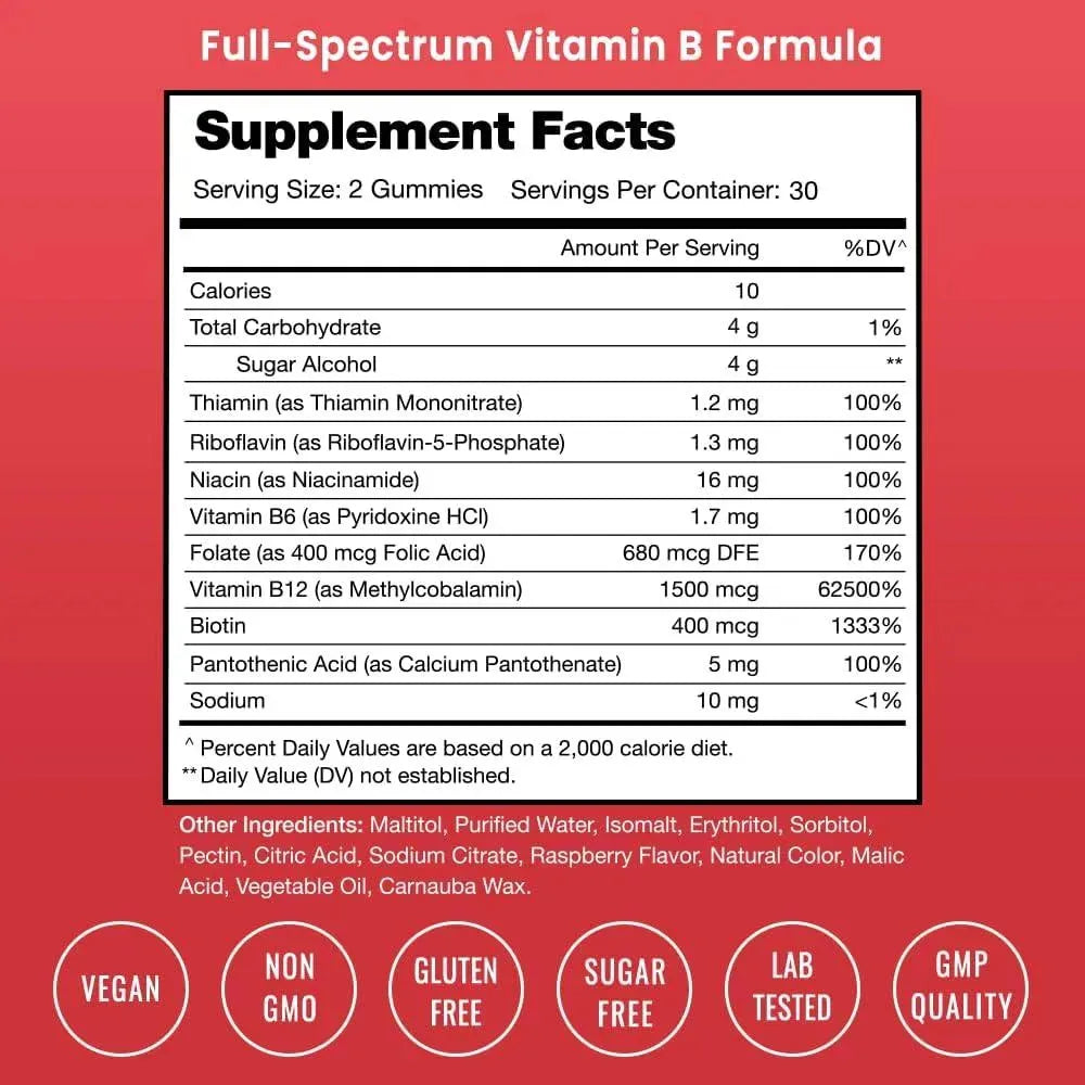 NUTRACHAMPS - NutraChamps Vitamin B Complex 60 Gomitas - The Red Vitamin MX - Suplementos Alimenticios - {{ shop.shopifyCountryName }}