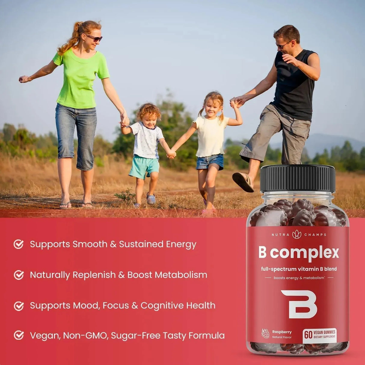 NUTRACHAMPS - NutraChamps Vitamin B Complex 60 Gomitas - The Red Vitamin MX - Suplementos Alimenticios - {{ shop.shopifyCountryName }}