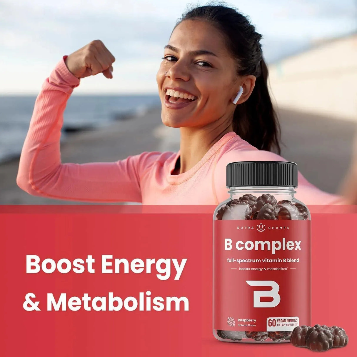 NUTRACHAMPS - NutraChamps Vitamin B Complex 60 Gomitas - The Red Vitamin MX - Suplementos Alimenticios - {{ shop.shopifyCountryName }}