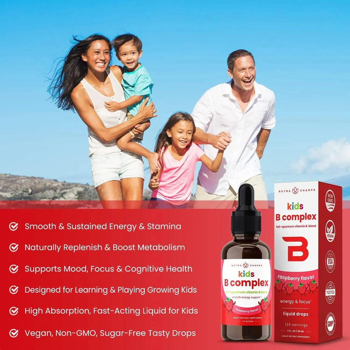 NUTRACHAMPS - NutraChamps Vitamin B Complex for Kids 60Ml. - The Red Vitamin MX - Suplementos Alimenticios - {{ shop.shopifyCountryName }}