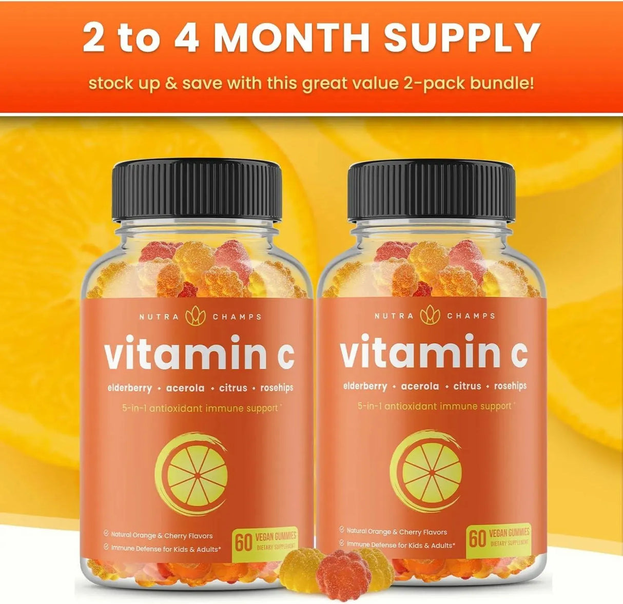 NUTRACHAMPS - NutraChamps Vitamin C Gummies 60 Gomitas 2 Pack - The Red Vitamin MX - Suplementos Alimenticios - {{ shop.shopifyCountryName }}