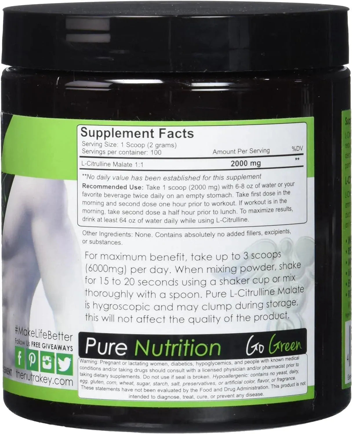 NUTRAKEY - Nutrakey L Citrulline Malate Powder 200Gr. - The Red Vitamin MX - Suplementos Alimenticios - {{ shop.shopifyCountryName }}