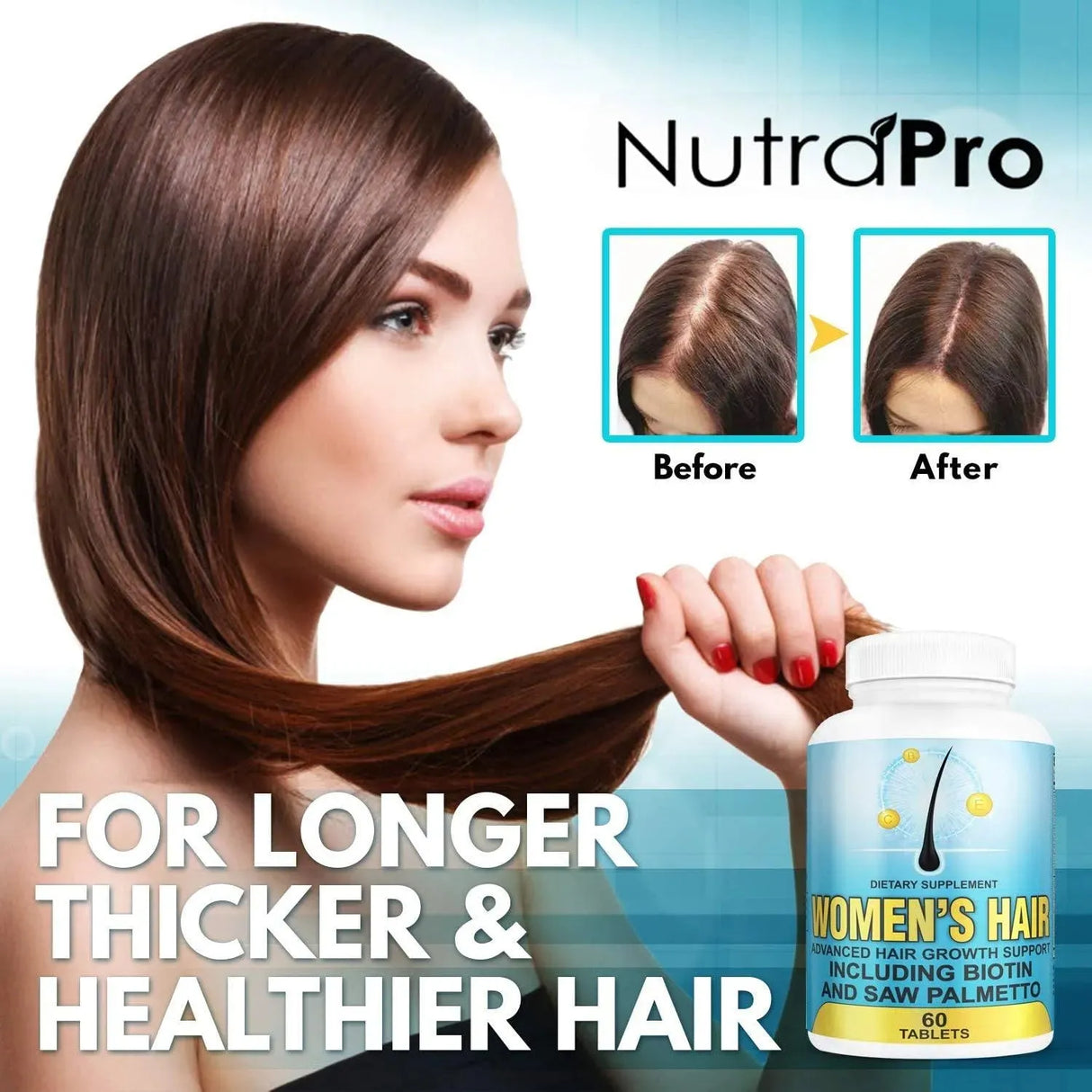 NUTRAPRO - NutraPro Hair Growth Vitamins With Saw Palmetto for Women-DHT Blocker 60 Tabletas - The Red Vitamin MX - Suplementos Alimenticios - {{ shop.shopifyCountryName }}