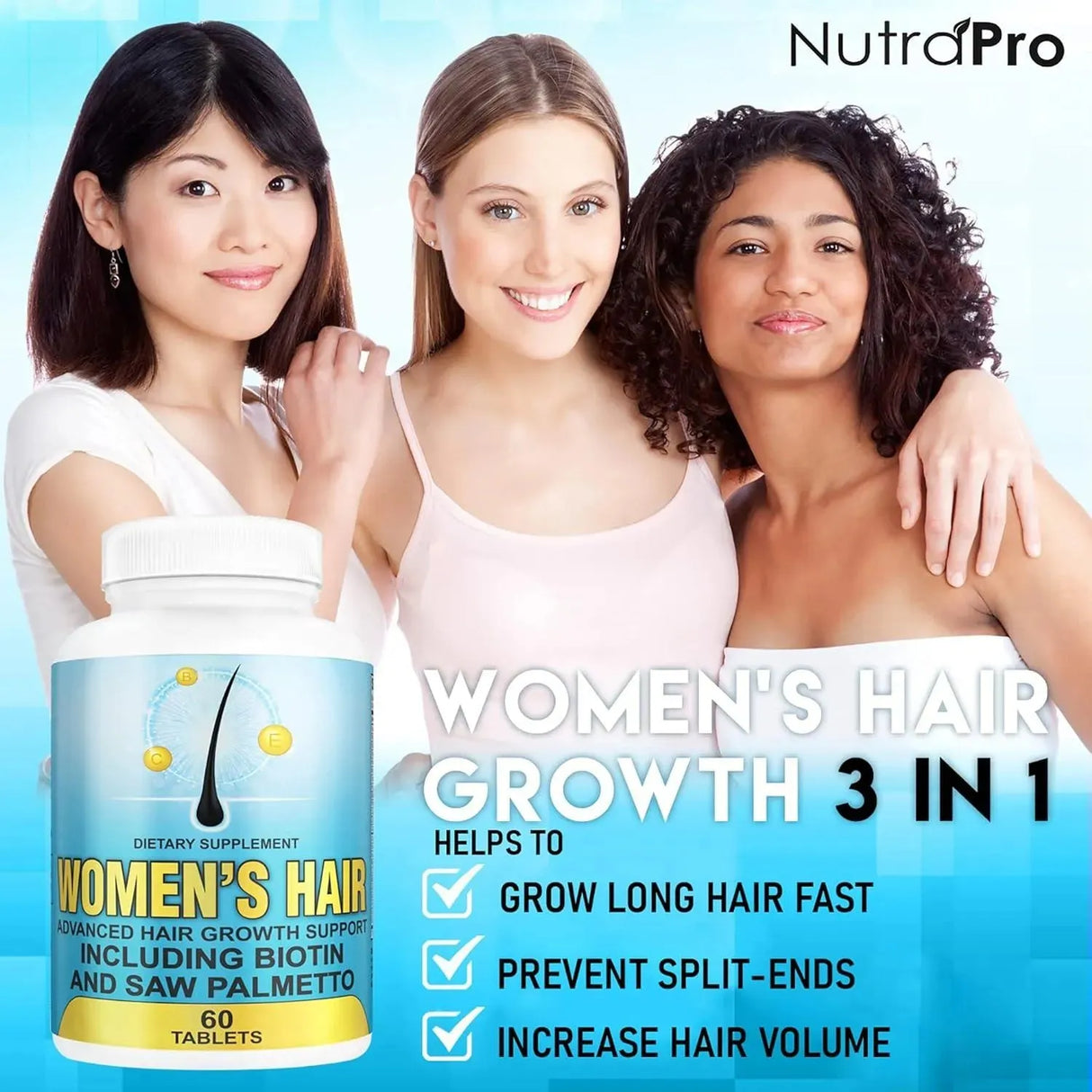 NUTRAPRO - NutraPro Hair Growth Vitamins With Saw Palmetto for Women-DHT Blocker 60 Tabletas - The Red Vitamin MX - Suplementos Alimenticios - {{ shop.shopifyCountryName }}