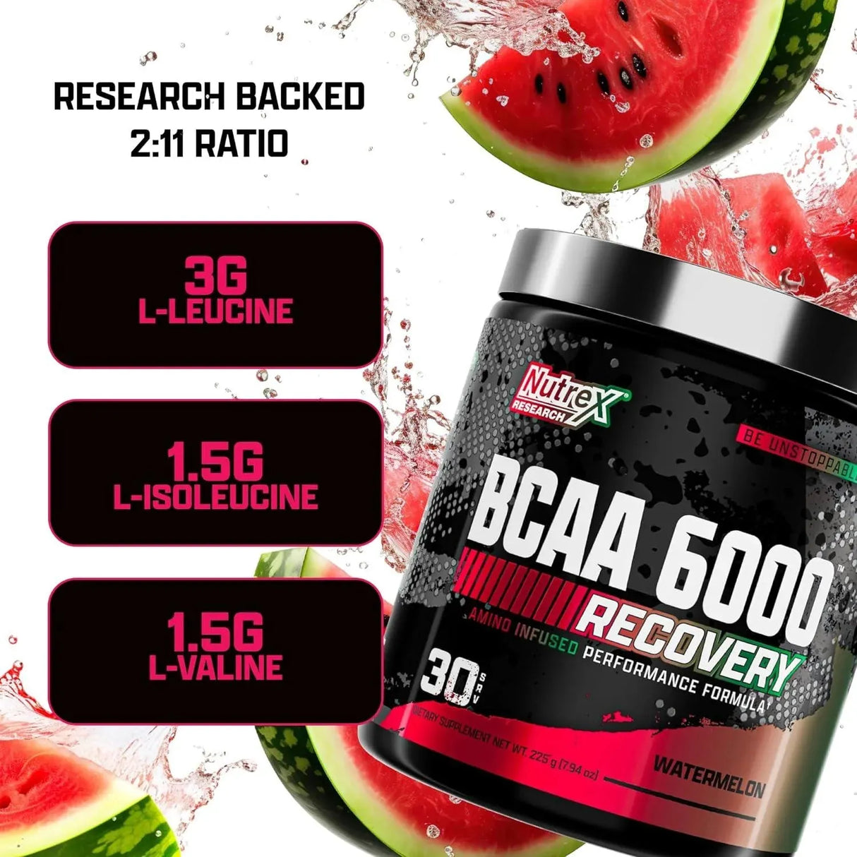 NUTREX RESEARCH - Nutrex Research BCAA Powder 6000 Amino Acid 30 Servicios Watermelon 225Gr. - The Red Vitamin MX - Suplementos Alimenticios - {{ shop.shopifyCountryName }}