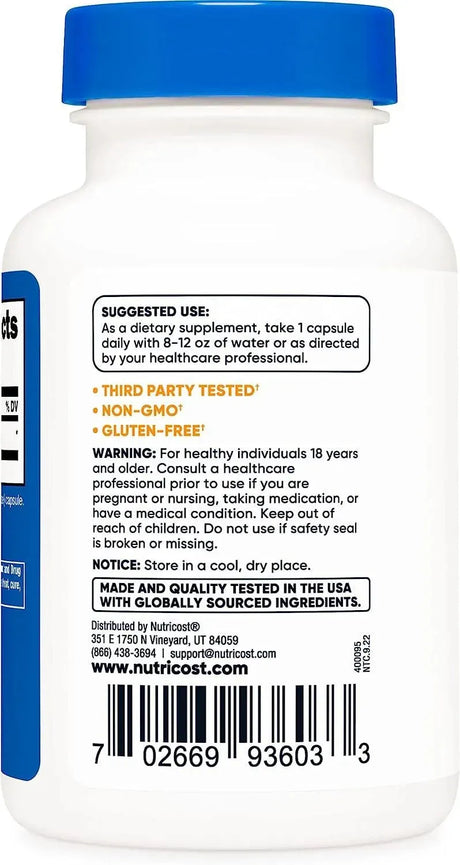 NUTRICOST - Nutricost 5-HTP 200Mg. 60 Capsulas - The Red Vitamin MX - Suplementos Alimenticios - {{ shop.shopifyCountryName }}