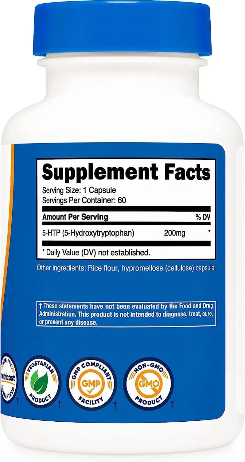 NUTRICOST - Nutricost 5-HTP 200Mg. 60 Capsulas - The Red Vitamin MX - Suplementos Alimenticios - {{ shop.shopifyCountryName }}