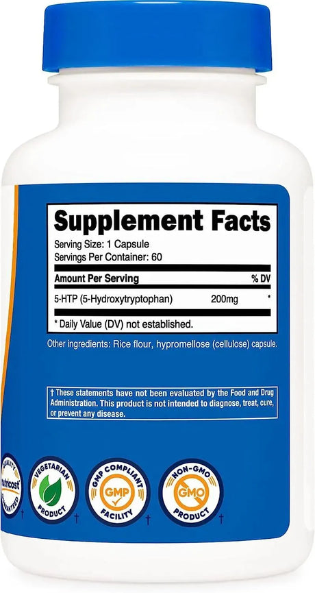 NUTRICOST - Nutricost 5-HTP 200Mg. 60 Capsulas - The Red Vitamin MX - Suplementos Alimenticios - {{ shop.shopifyCountryName }}