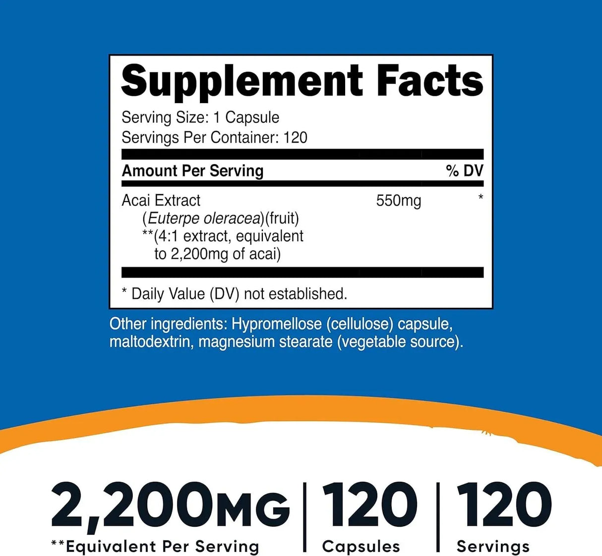 NUTRICOST - Nutricost Acai Extract 550Mg. 120 Capsulas - The Red Vitamin MX - Suplementos Alimenticios - {{ shop.shopifyCountryName }}