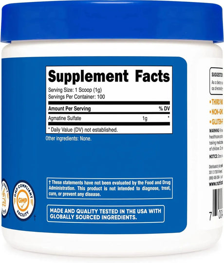 NUTRICOST - Nutricost Agmatine Powder 100Gr. - The Red Vitamin MX - Suplementos Alimenticios - {{ shop.shopifyCountryName }}