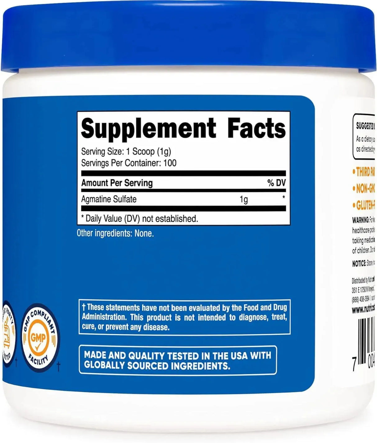 NUTRICOST - Nutricost Agmatine Powder 100Gr. - The Red Vitamin MX - Suplementos Alimenticios - {{ shop.shopifyCountryName }}