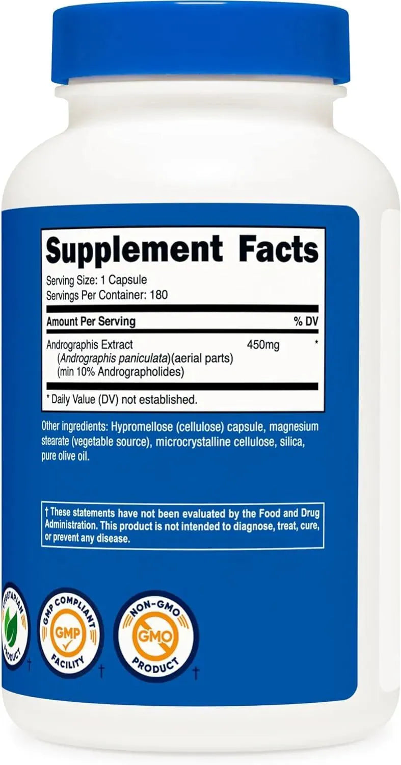 NUTRICOST - Nutricost Andrographis Extract 450Mg. 180 Capsulas - The Red Vitamin MX - Suplementos Alimenticios - {{ shop.shopifyCountryName }}