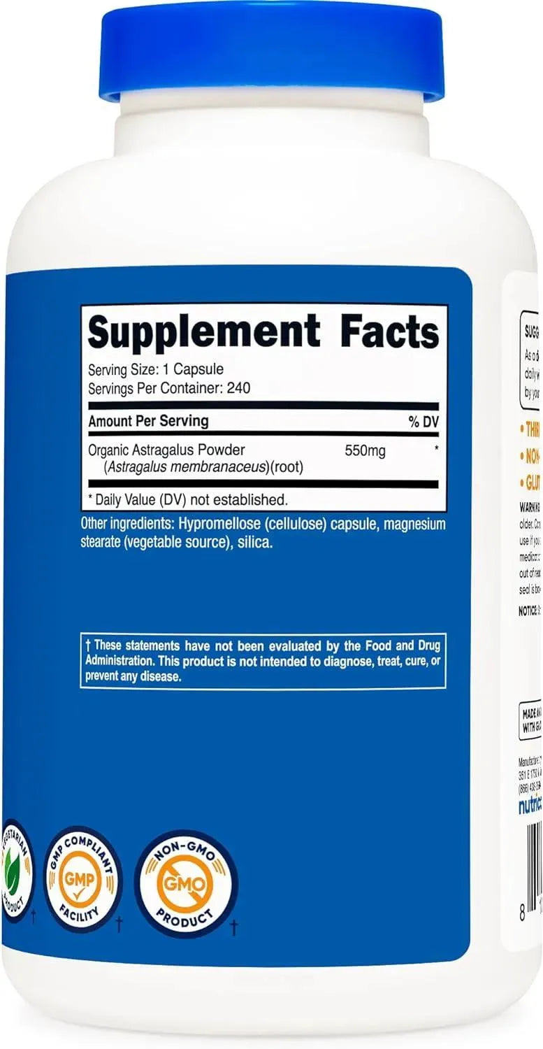 NUTRICOST - Nutricost Astragalus 550Mg. 240 Capsulas - The Red Vitamin MX - Suplementos Alimenticios - {{ shop.shopifyCountryName }}