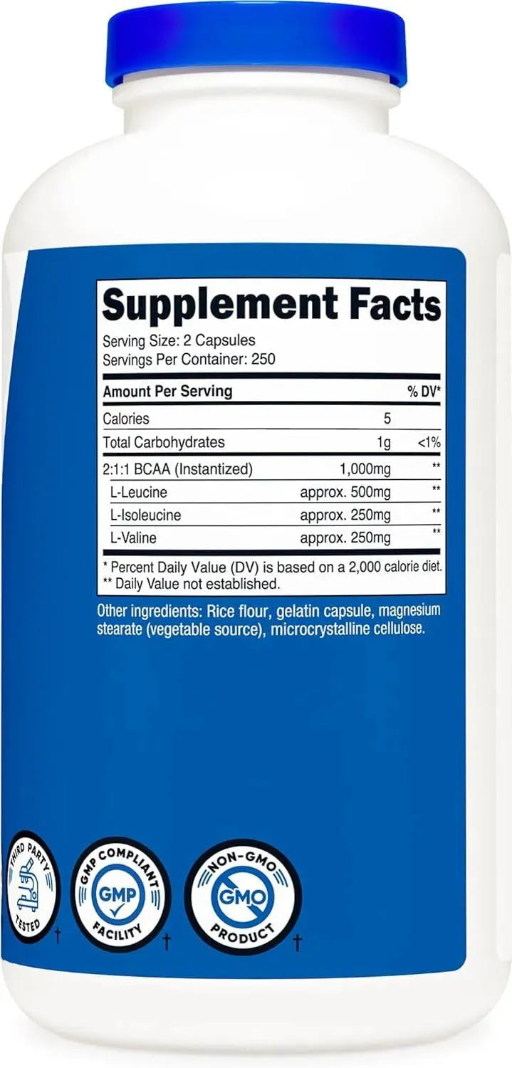 NUTRICOST - Nutricost BCAA 1000Mg. 500 Capsulas - The Red Vitamin MX - Suplementos Alimenticios - {{ shop.shopifyCountryName }}