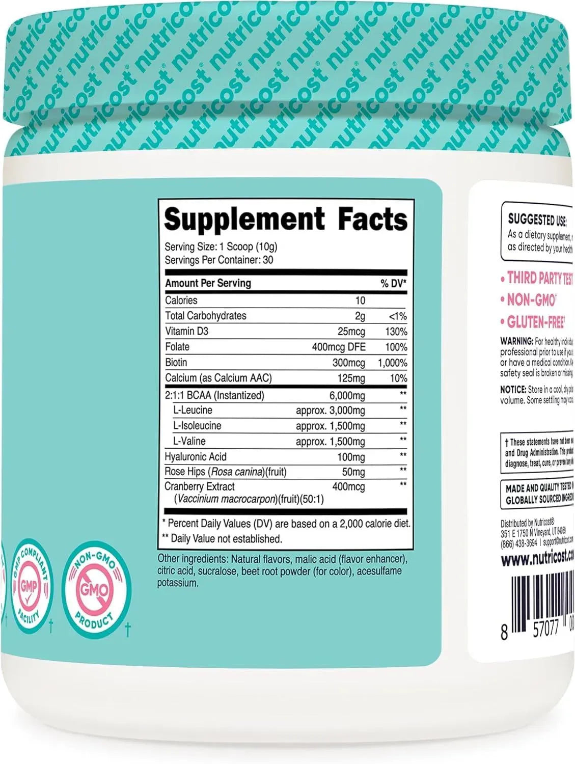 NUTRICOST - Nutricost BCAA for Women Watermelon 30 Servicios 288Gr. - The Red Vitamin MX - Suplementos Alimenticios - {{ shop.shopifyCountryName }}