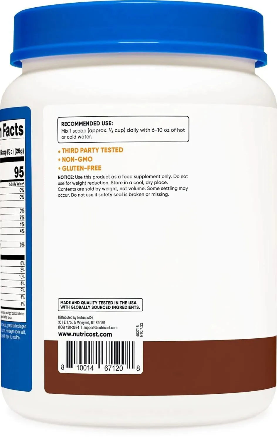 NUTRICOST - Nutricost Beef Bone Protein Powder + Multi Collagen Chocolate 20 Servicios 518Gr. - The Red Vitamin MX - Suplementos Alimenticios - {{ shop.shopifyCountryName }}