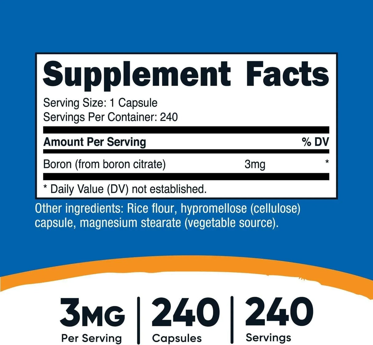 NUTRICOST - Nutricost Boron 3 Mg. 240 Capsulas - The Red Vitamin MX - Suplementos Alimenticios - {{ shop.shopifyCountryName }}