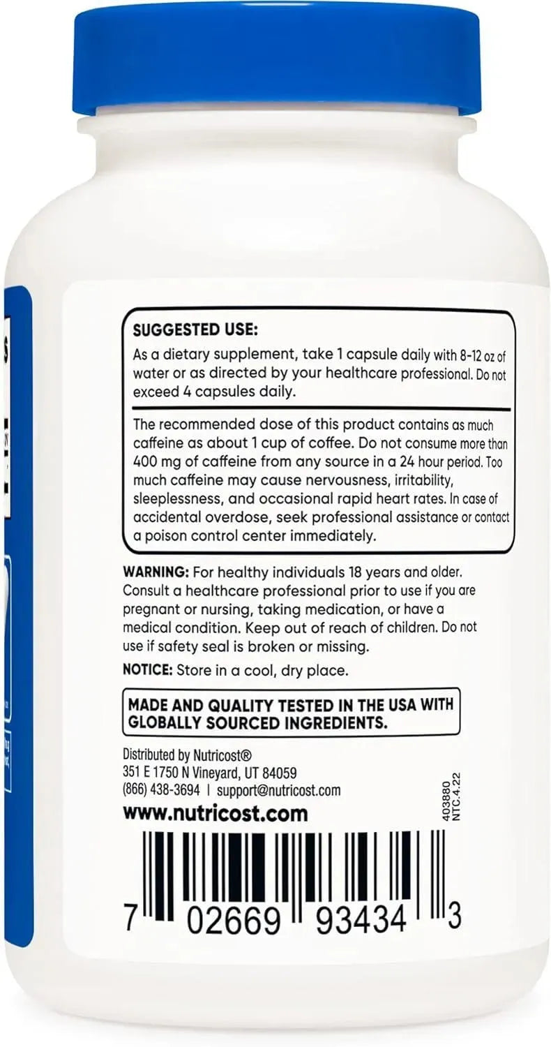 NUTRICOST - Nutricost Caffeine Pills 100Mg. 250 Capsulas 3 Pack - The Red Vitamin MX - Suplementos Alimenticios - {{ shop.shopifyCountryName }}