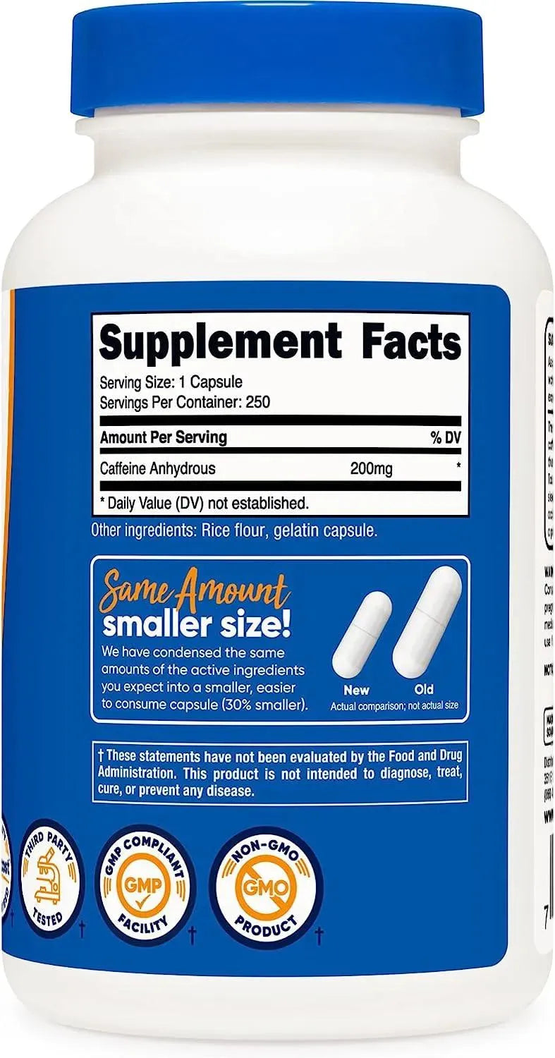 NUTRICOST - Nutricost Caffeine Pills 200Mg. 250 Capsulas - The Red Vitamin MX - Suplementos Alimenticios - {{ shop.shopifyCountryName }}