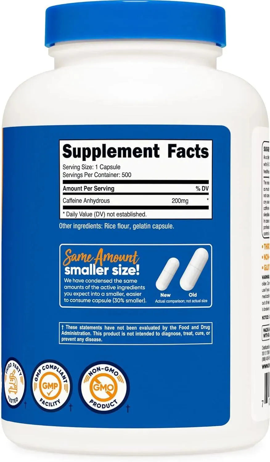 NUTRICOST - Nutricost Caffeine Pills 200Mg. 500 Capsulas - The Red Vitamin MX - Suplementos Alimenticios - {{ shop.shopifyCountryName }}