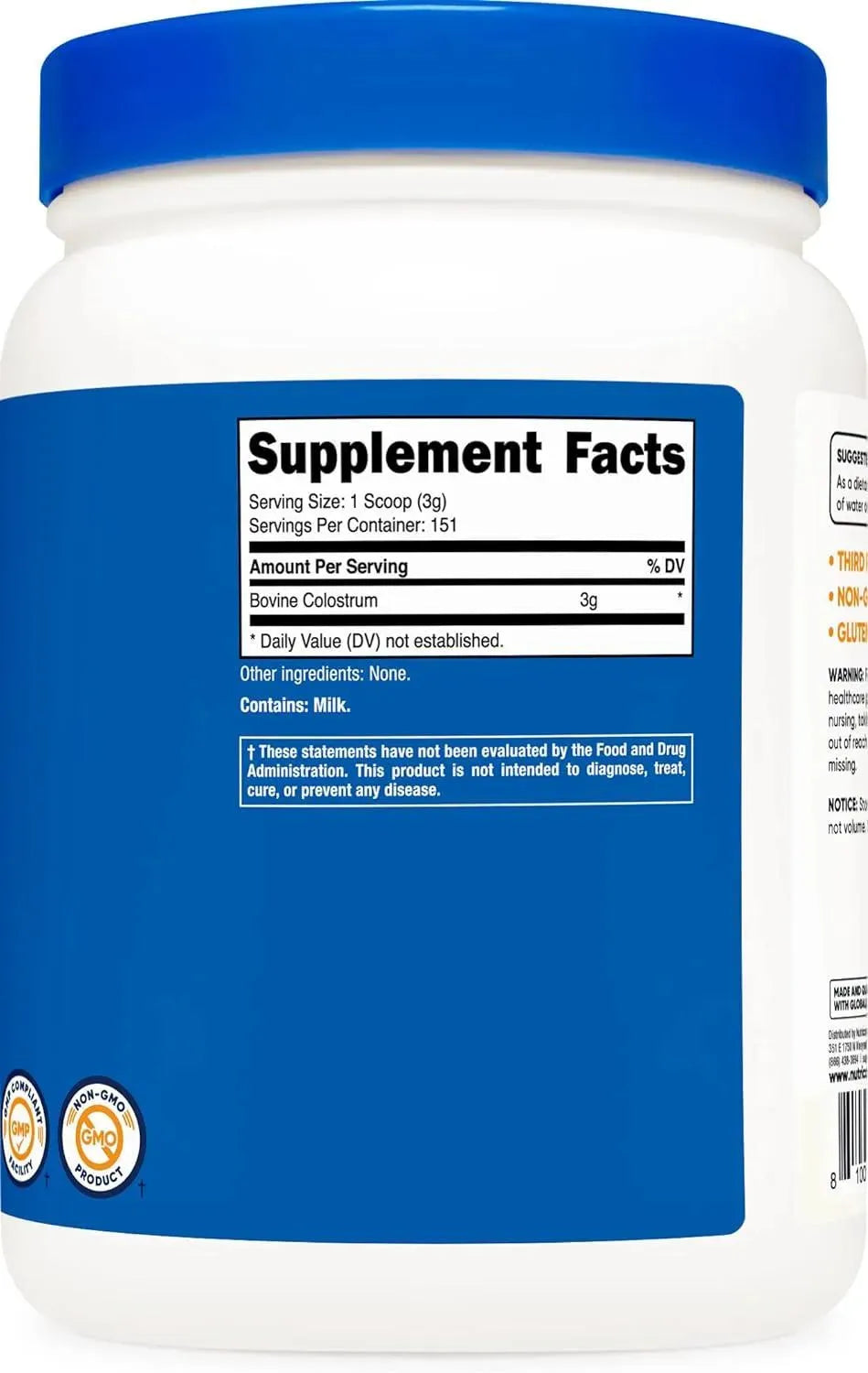 NUTRICOST - Nutricost Colostrum Powder 151 Servicios 454Gr. - The Red Vitamin MX - Suplementos Alimenticios - {{ shop.shopifyCountryName }}