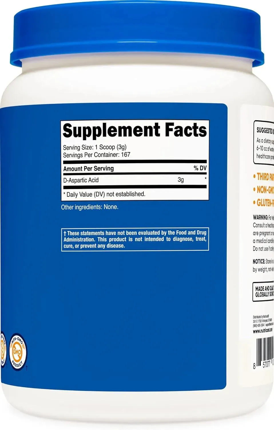 NUTRICOST - Nutricost D-Aspartic Acid (DAA) Powder 500Gr. - The Red Vitamin MX - Suplementos Alimenticios - {{ shop.shopifyCountryName }}