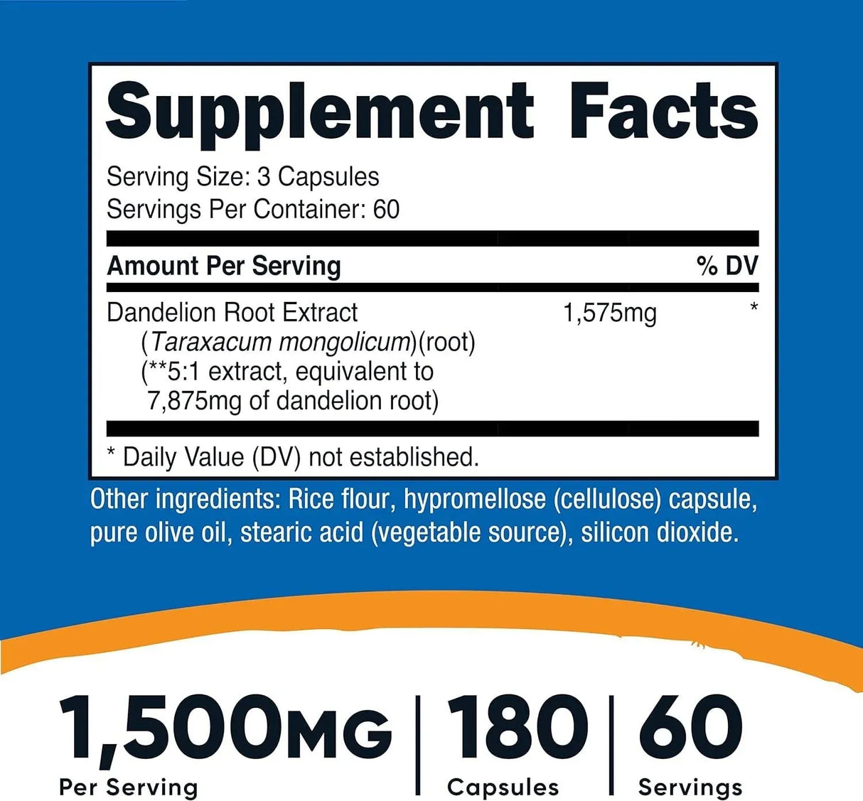 NUTRICOST - Nutricost Dandelion Root Extract 525Mg. 180 Capsulas 2 Pack - The Red Vitamin MX - Suplementos Alimenticios - {{ shop.shopifyCountryName }}
