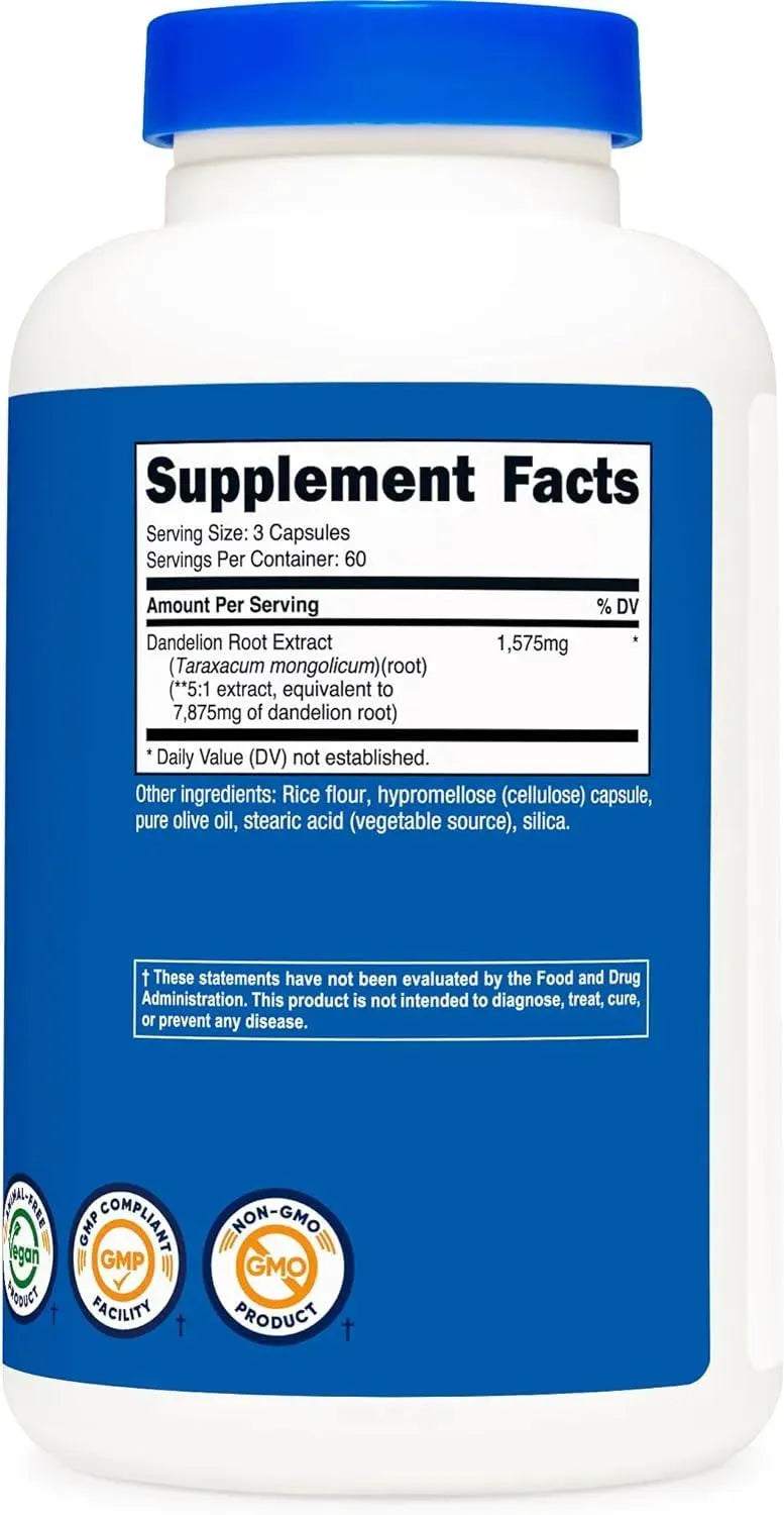 NUTRICOST - Nutricost Dandelion Root Extract 525Mg. 180 Capsulas - The Red Vitamin MX - Suplementos Alimenticios - {{ shop.shopifyCountryName }}