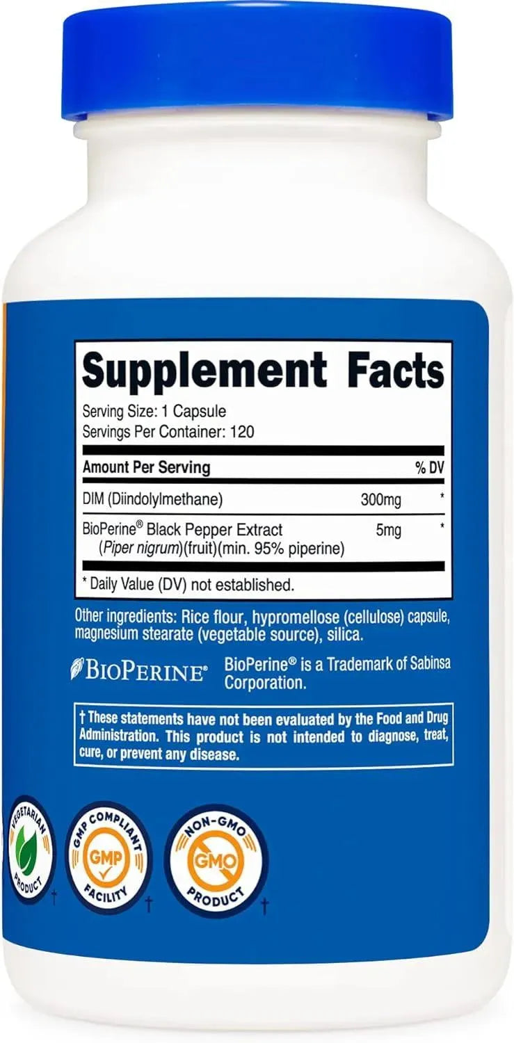 NUTRICOST - Nutricost DIM (Diindolylmethane) Plus BioPerine 300Mg. 120 Capsulas - The Red Vitamin MX - Suplementos Alimenticios - {{ shop.shopifyCountryName }}