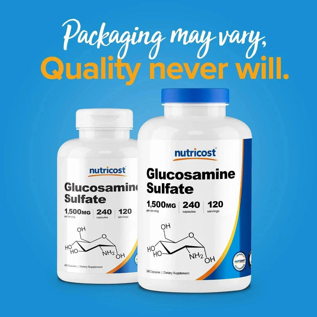 NUTRICOST - Nutricost Glucosamine Sulfate 750Mg. 240 Capsulas 2 Pack - The Red Vitamin MX - Suplementos Alimenticios - {{ shop.shopifyCountryName }}