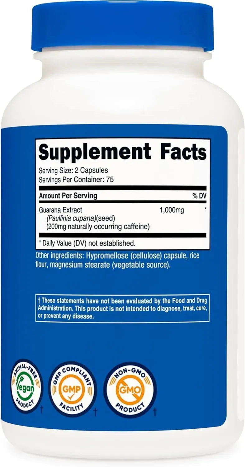 NUTRICOST - Nutricost Guarana 1000Mg. 150 Capsulas - The Red Vitamin MX - Suplementos Alimenticios - {{ shop.shopifyCountryName }}