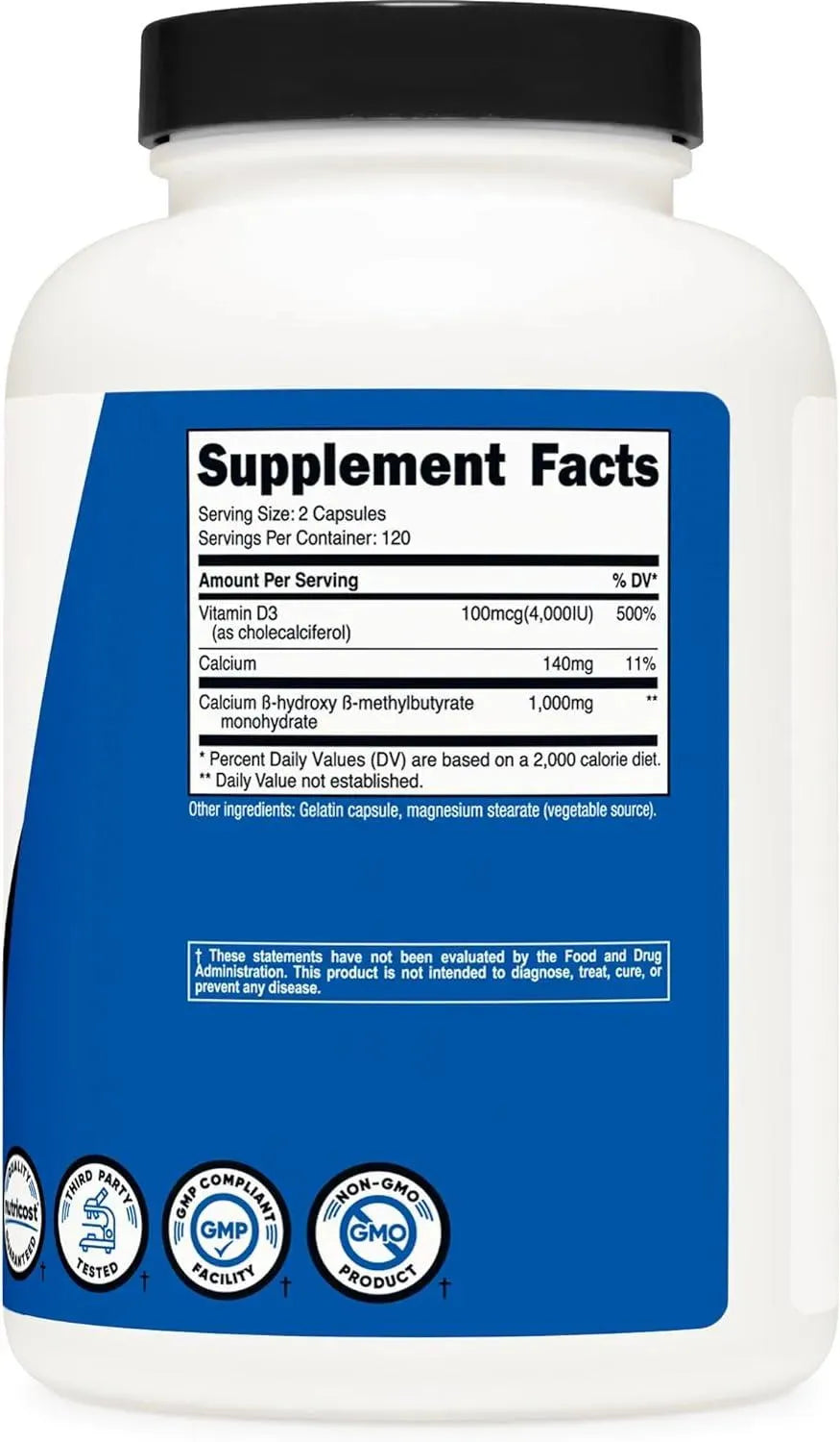 NUTRICOST - Nutricost HMB and Vitamin D3 240 Capsulas - The Red Vitamin MX - Suplementos Alimenticios - {{ shop.shopifyCountryName }}